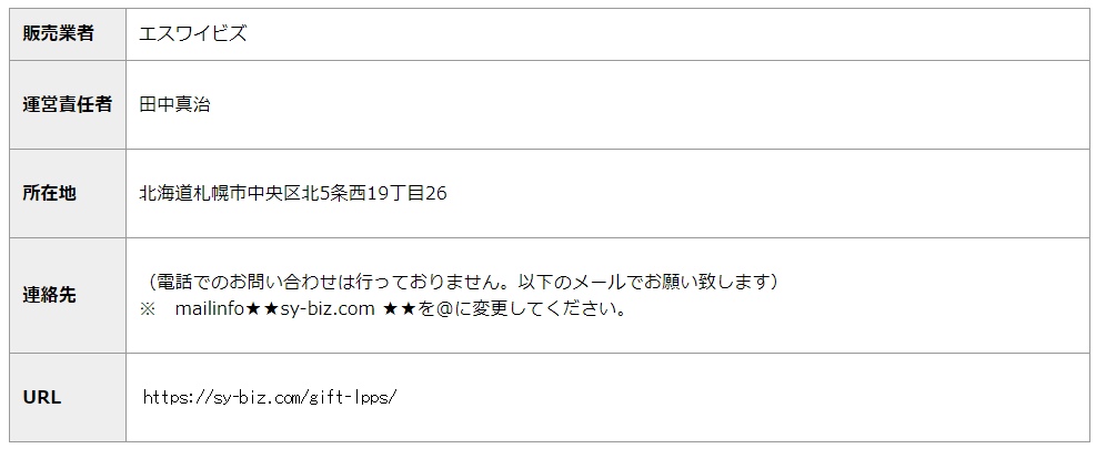 特定商取引の表記